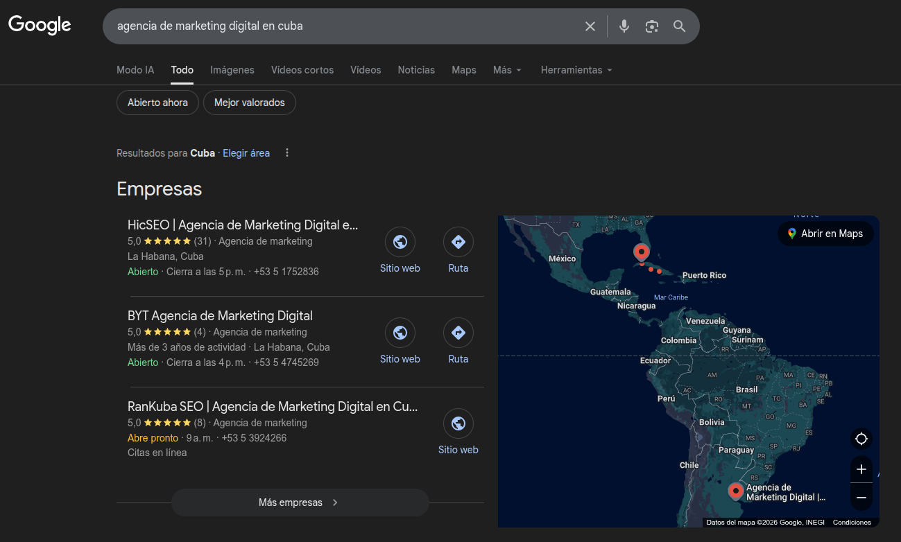 Seo local desde cuba